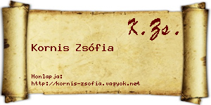 Kornis Zsófia névjegykártya